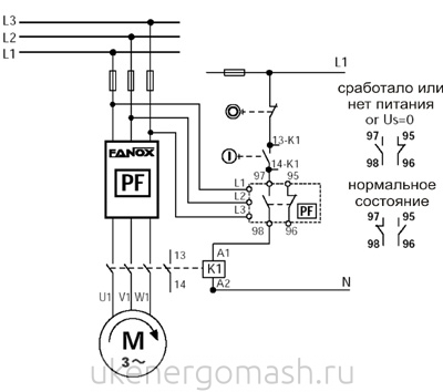 Схема подключения серии PF с токовым трансформатором Схема подключения серии PF с токовым трансформатором