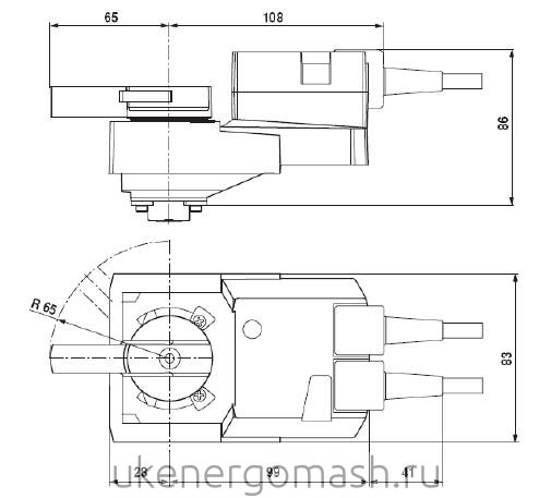 Электропривод Belimo NR230A NR24A NRQ24A (-SR) Электропривод Belimo NR230A NR24A NRQ24A (-SR)