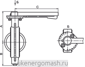 Затвор дисковый с рукояткой Затвор дисковый с рукояткой