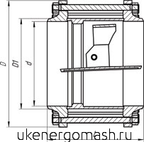 Чертеж Клапана обратного 19с47нж межфланцевого Чертеж Клапана обратного 19с47нж межфланцевого