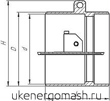 Чертеж Клапана обратного 19с49нж под приварку Чертеж Клапана обратного 19с49нж под приварку