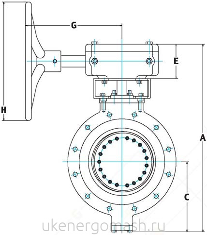 Затворы дисковые поворотные Flowseal MS трехэксцентриковые схема Затворы дисковые поворотные Flowseal MS трехэксцентриковые схема