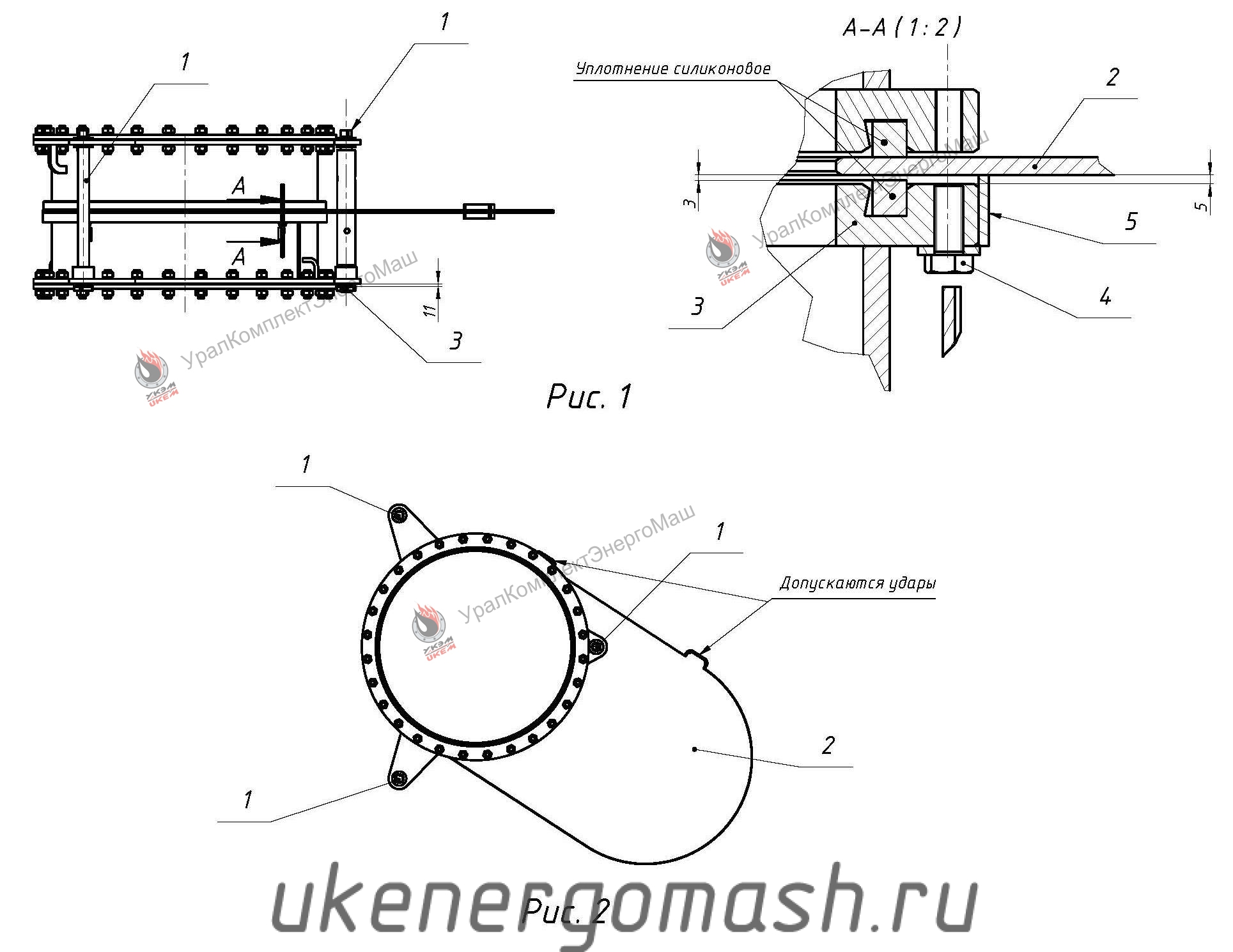 Чертеж очковой задвижки